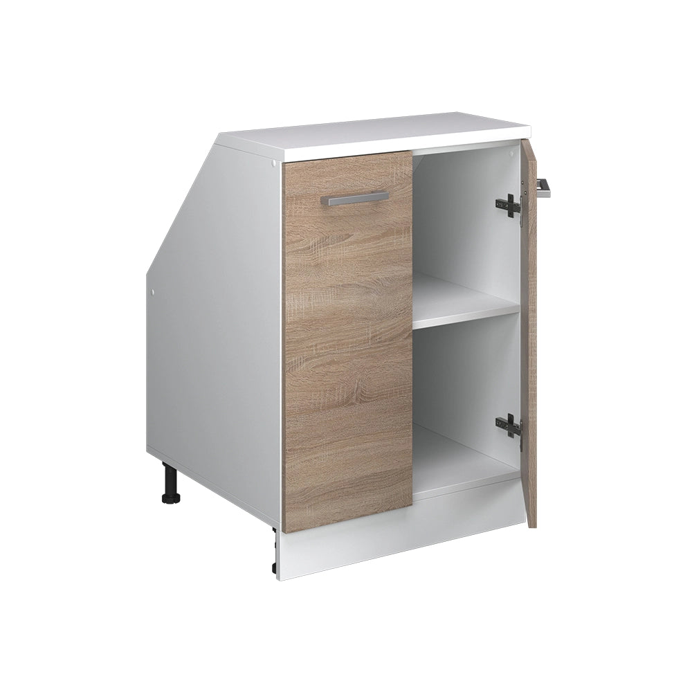 Mobile sottotetto Rion Sonoma/Bianco 60 x 83.8 cm con 2 porte, carcassa 60 cm profondità Vicco