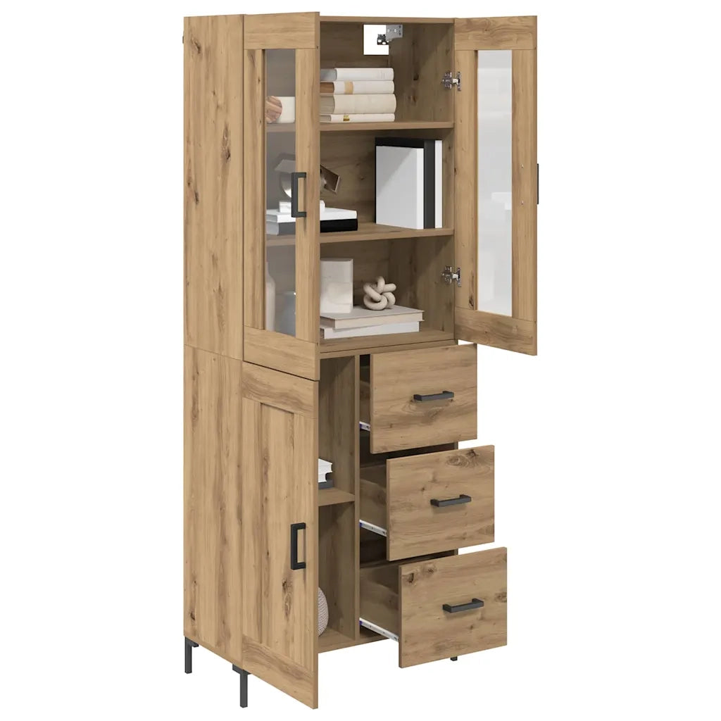 Credenza 2 pcs Rovere artigianale Legno multistrato