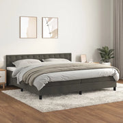 Giroletto a Molle con Materasso Grigio Scuro 200x200 cm Velluto 3141564