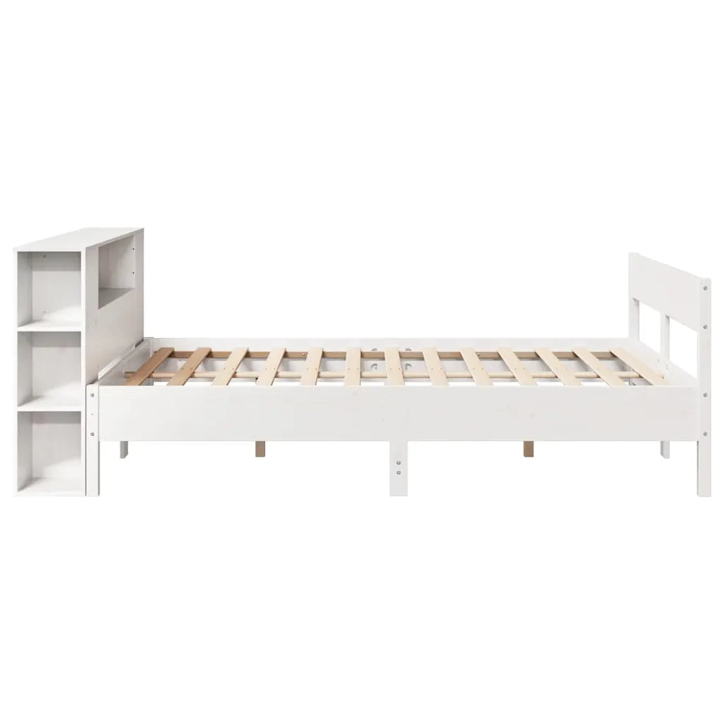 Letto Libreria senza Materasso Bianco 140x200 cm Legno di Pino 3322949