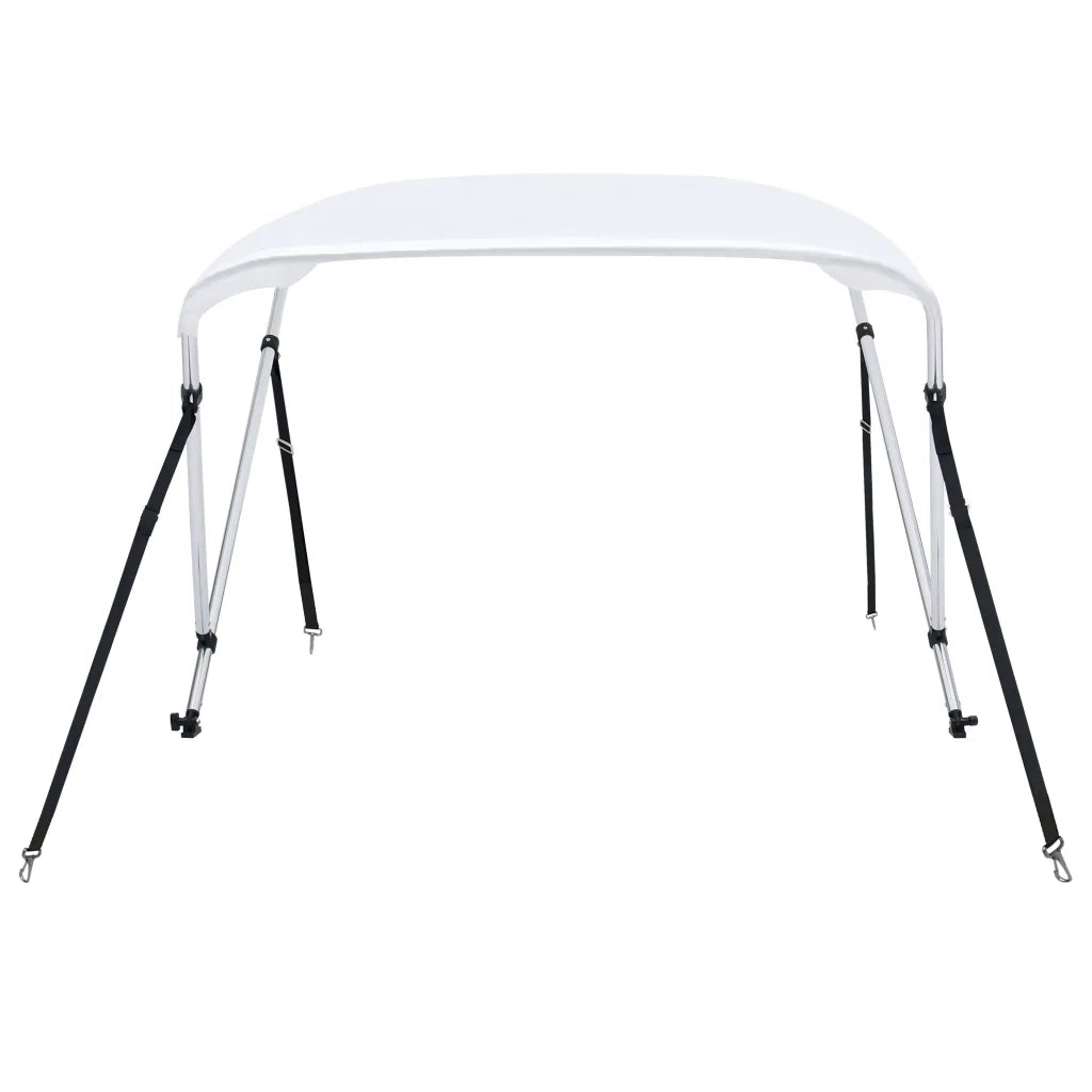 Bimini di Prua con Tendalino a 2 Archi-Tenda da Sole per Bimini di Prua Bianco 180x130x110 cm