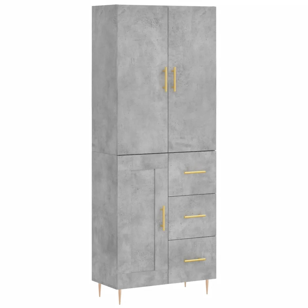 Credenza | Madia | Buffet da pranzo | Armadio da pranzo Grigio Cemento 69,5x34x180 cm in Legno Multistrato