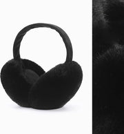 Occhiali da sole in piuma, cappuccio pieghevole, morbidi e caldi, impermeabili e in velluto, cappuccio unisex, cappuccio in imitazione di pelliccia di coniglio - [Classico imitazione pelliccia di coniglio] nero