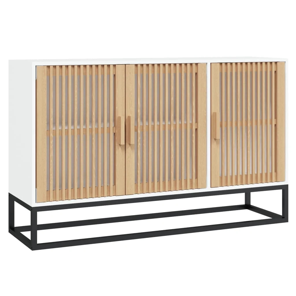 Buffet credenza cassettiera armadio mobile contenitore organizer per cucina soggiorno salotto 105 x 30 x 65 cm legno ingegnerizzato bianco 02_0030190