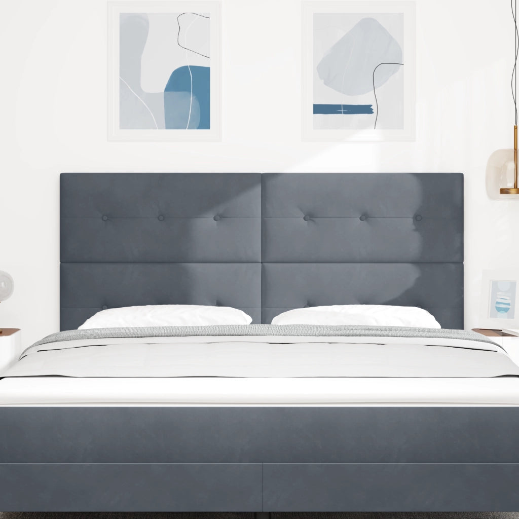 Testata LED  Grigia Scura 90 cm in Velluto