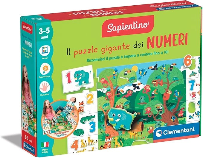 Il Puzzle Gigante dei Numeri, Gioco Educativo , Puzzle 100x70 cm con Tessere per Imparare a Contare, Baby Clementoni, Et