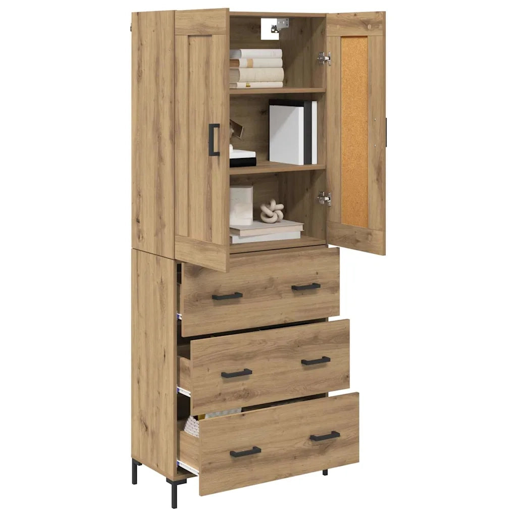 Credenza 2 pcs Rovere artigianale Legno multistrato 3415887