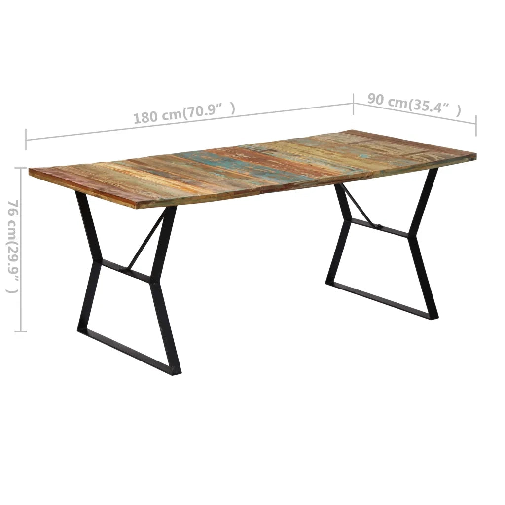 Tavolo da Pranzo 180x90x76 cm in Legno Massello di Recupero 247946