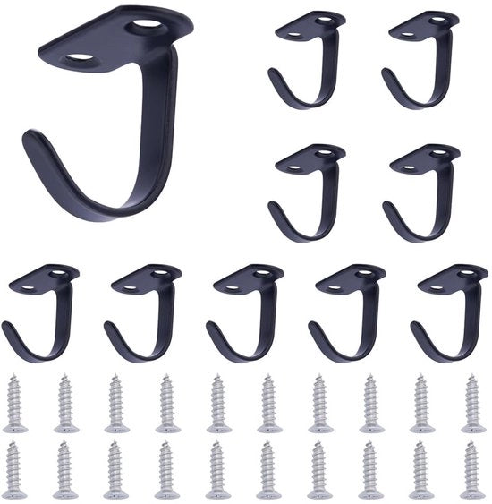 Hanger per soffitto - Hanger nero in acciaio inossidabile - Ideale per piante e lampade - 10 pezzi - Acciaio inossidabile - Adatto per interni ed esterni - Decorativo
