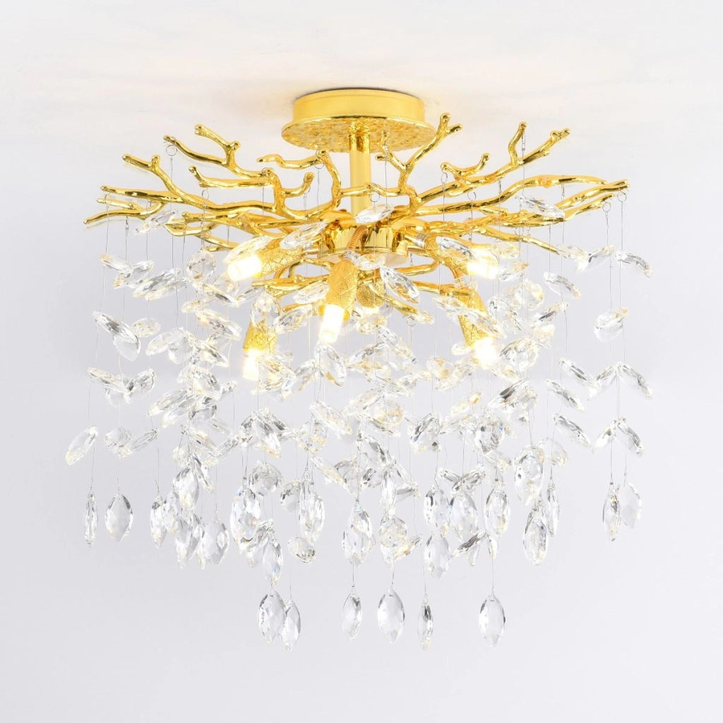 Plafoniera glamour CINDY Zuma Line oro cristallo rami 6xG9