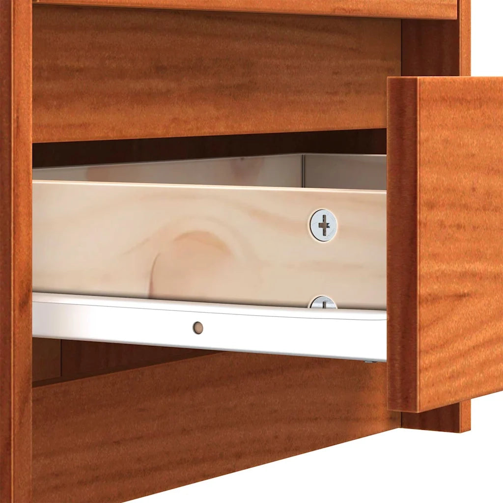 Comodini 2 pz-Set di 2 Tavolino da notte Marrone cerato 40 x 30.5 x 35.5 cm Legno di pino