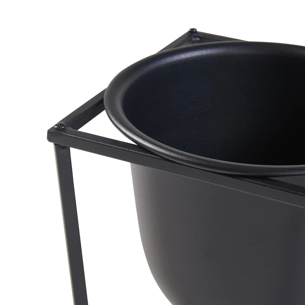 Set di 2 portavasi di diverse dimensioni metallo nero 03_0010593