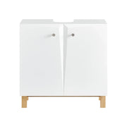 Mobile Sottolavabo a Terra Mobile Bagno Con Armadietto Mobiletto Bagno Salvaspazio In Legno Bianco 60x30x60cm BZR92-W SoBuy
