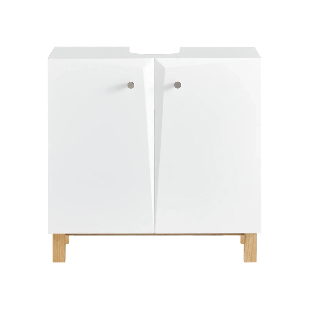 Mobile Sottolavabo a Terra Mobile Bagno Con Armadietto Mobiletto Bagno Salvaspazio In Legno Bianco 60x30x60cm BZR92-W SoBuy