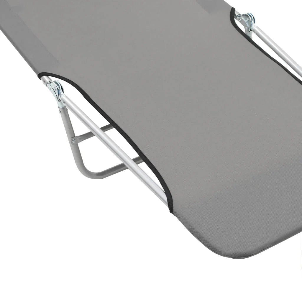 Lettini prendisole pieghevoli 182 cm 2 pezzi acciaio e tessuto grigio 02_0011934