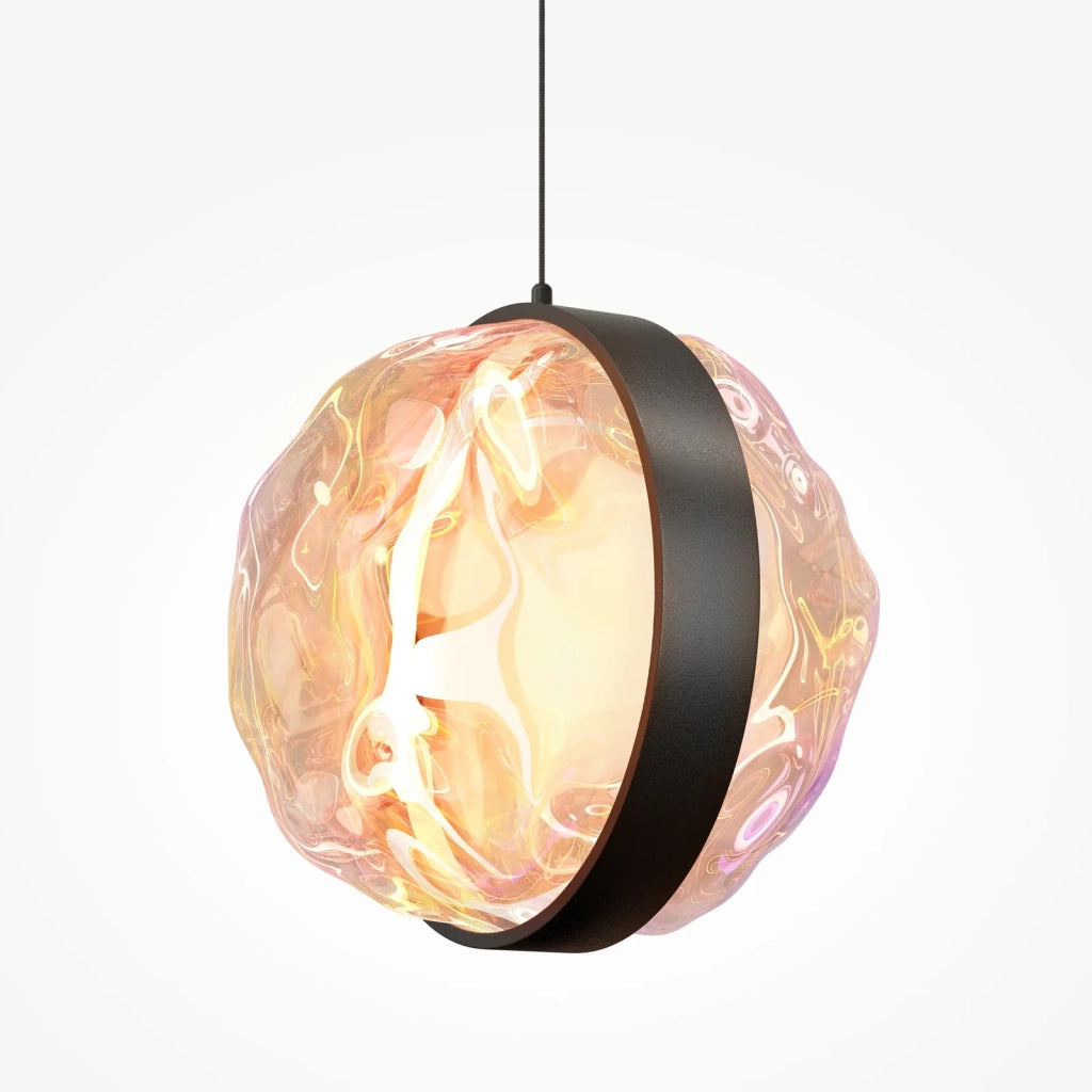 Maytoni Sospensione Moderna Misterio 1 luce LED integrato nero metallo vetro
