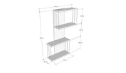 Mensola da parete in legno "Destan" - 65 x 19 x 96 cm - Bianco