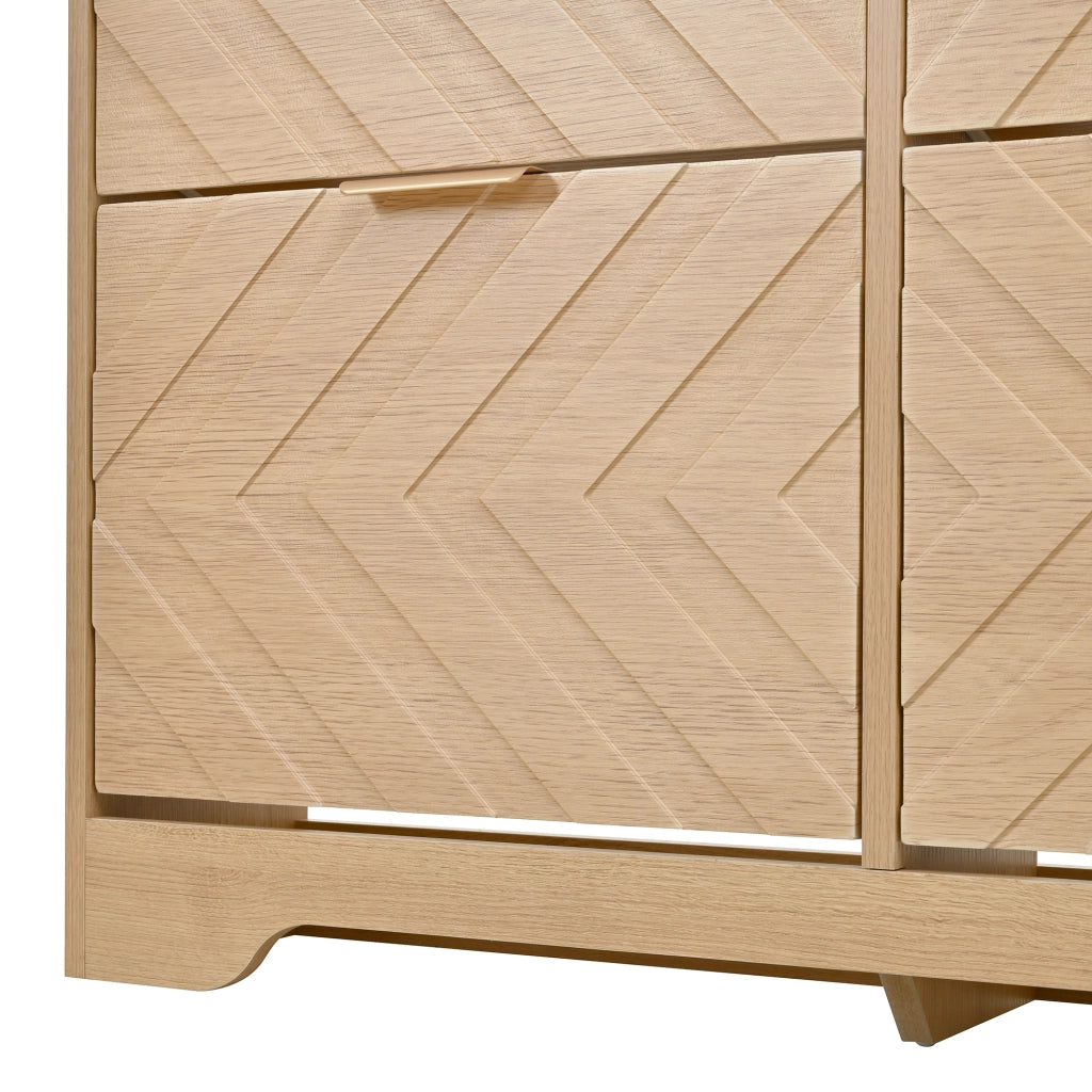 Scarpiera con 4 ante ribaltabili - per ingresso - in MDF - 105×24×90 cm - Naturale