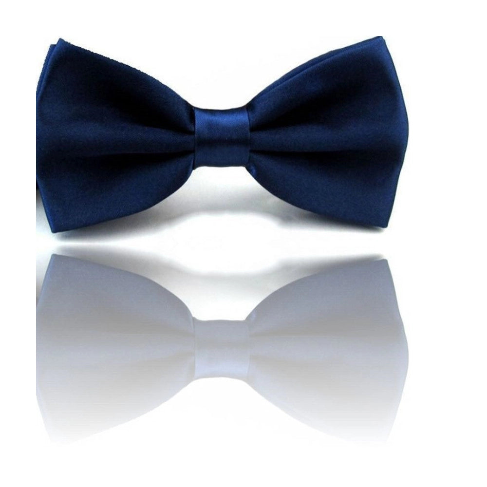 Trade Shop - Papillon Seta Blu Scuro Cravattino Farfallino Cravatta Frack Uomo Donna -