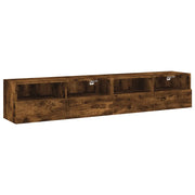 Mobili TV a Muro 2 pz | Armadietto TV | Mobile Porta TV Rovere Fumo 80x30x30 cm Legno Multistrato