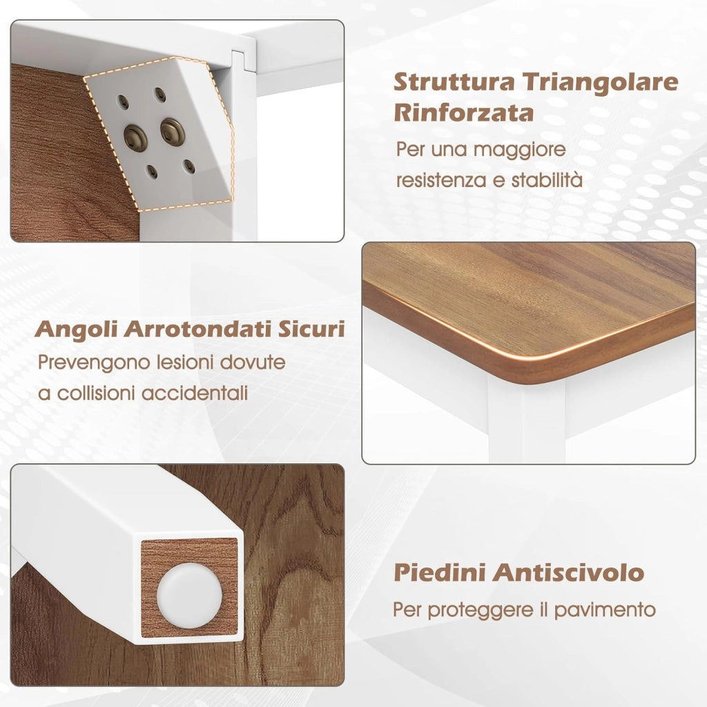 Set di 4 Sedie da Pranzo in Legno, Portata 180 kg, Sedia da Cucina in Stile Fattoria con Schienale Alto Curvo, Senza Braccioli per Sala da Pranzo, Cucina e Ristorante, 40 x 40 x 85 cm (4)