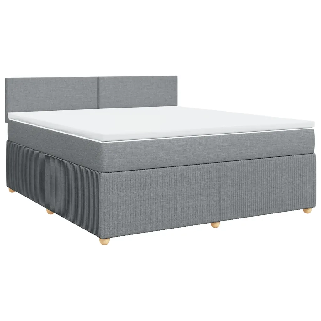 Giroletto a Molle con Materasso Grigio Chiaro180x200 cm Tessuto