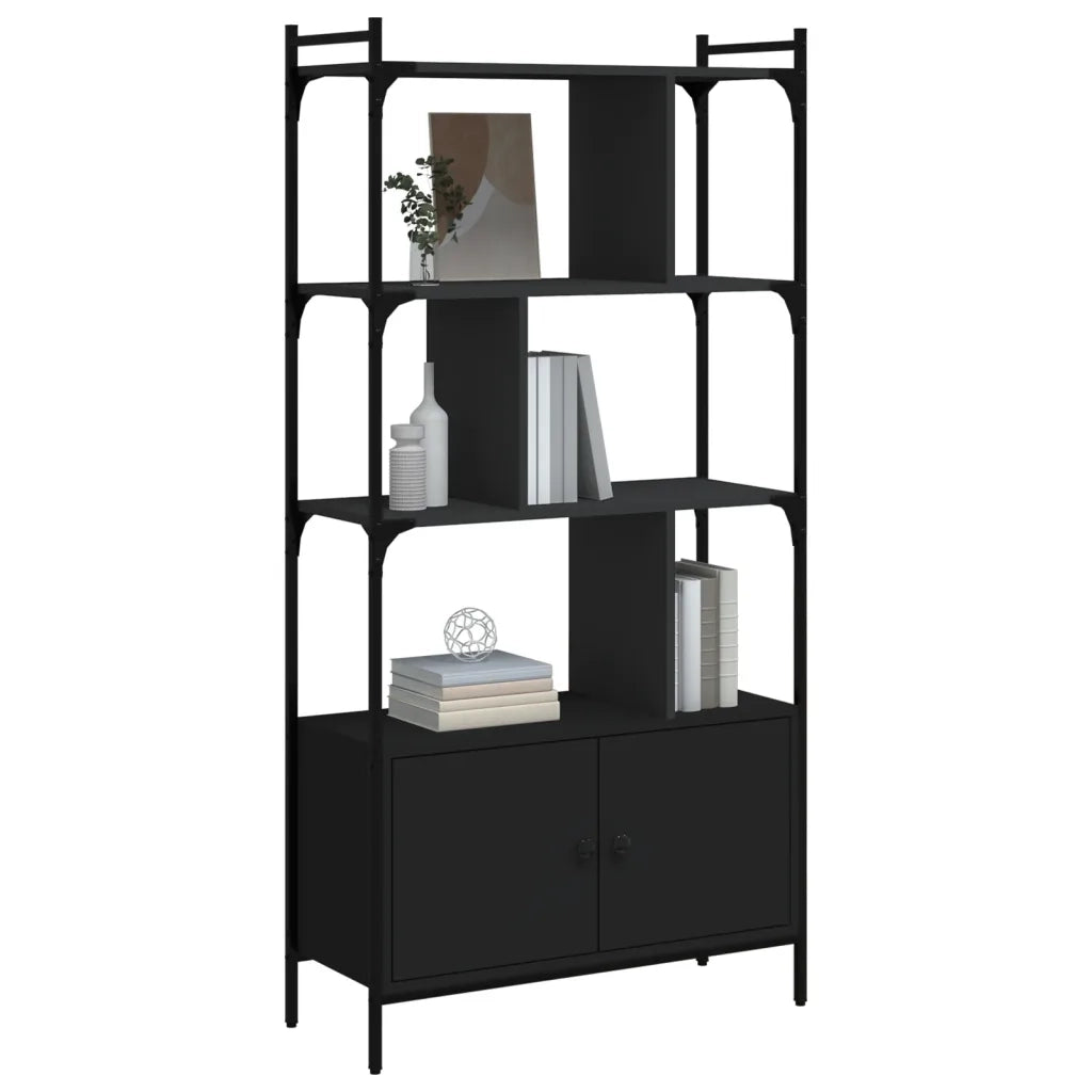 Libreria con Ante Nera 76,5x30x154,5 cm Legno Multistrato 833348