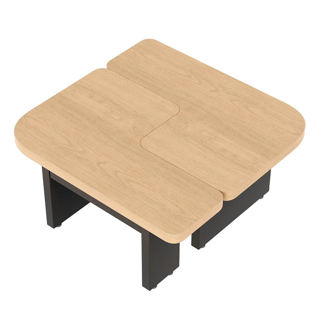 Tavolino-Xylo-LED legno ecologico 2in1 2 cassetti