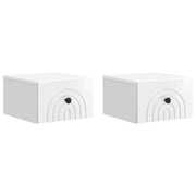 Mobiletto da notte a muro 2 pcs Bianco Lucido 33 x 34,5 x 20 cm