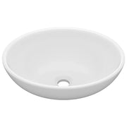Lavandino-Lavello Lusso Ovale Bianco Opaco 40x33 cm in Ceramica