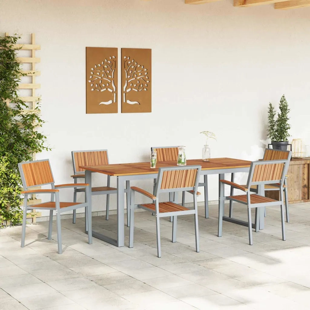 Set da Pranzo per Giardino 7 pcs Grigio 3284357