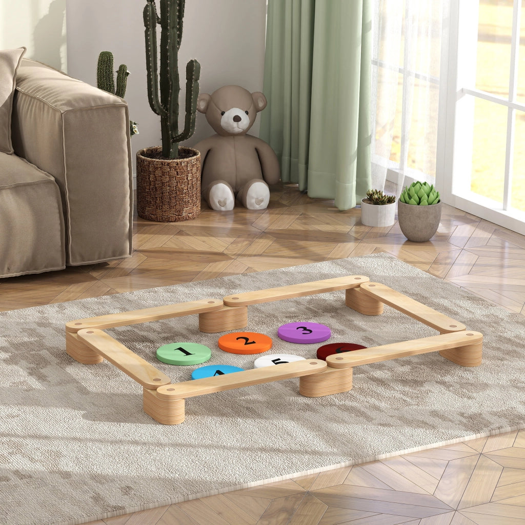 Set Parco Giochi in Legno per Bambini ¨C Zephmum ¨C Naturale 6 Pezzi