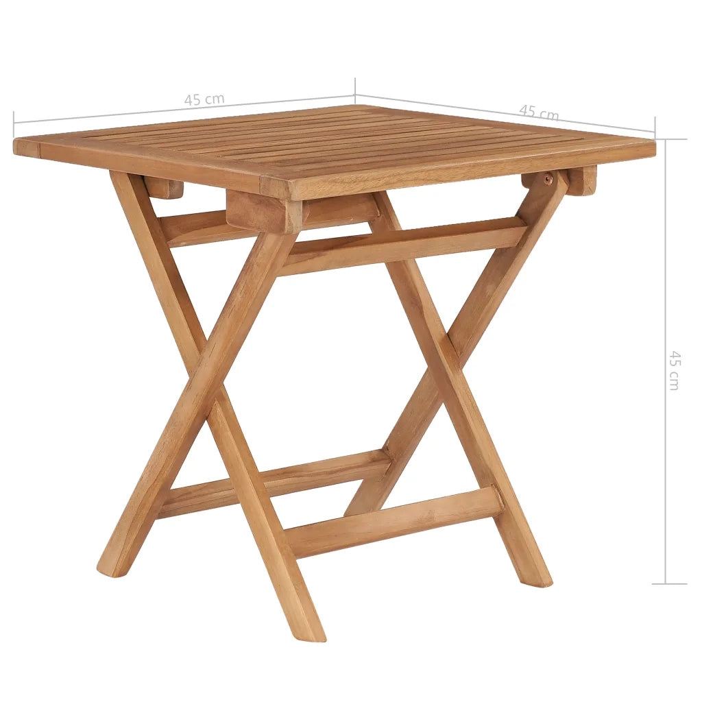 Tavolo da Giardino Pieghevole 45x45x45 cm in Legno di Teak 48977