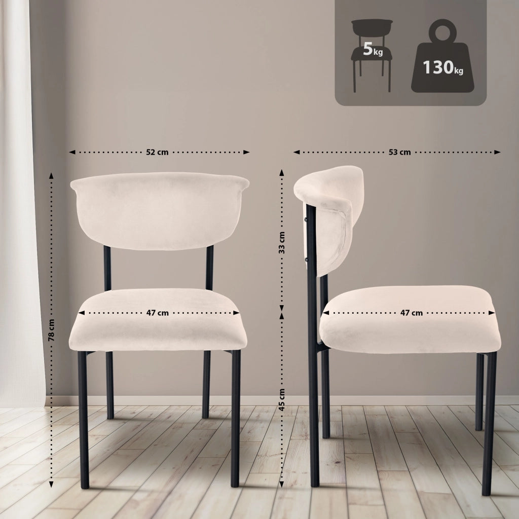 Set di 2 sedie visitatore Gambell velluto 2