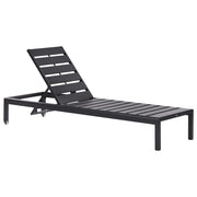 Lettino da esterno da giardino Struttura in alluminio nero Schienale reclinabile regolabile