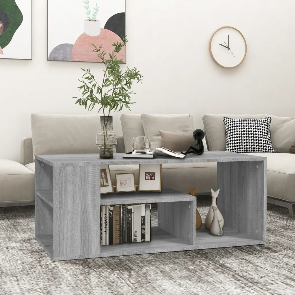 Tavolino da Salotto-Tavolino da soggiorno-Tavolo grigio sonoma 100x50x40cm Legno Multistrato 661223