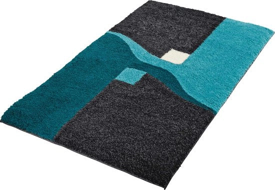 Matte da bagno Athene, mat da bagno antiscivolo, colore turquesa, dimensioni 60x100 cm - tappeto da bagno comodo, alta densità, adatto per pavimenti radianti (altre misure)