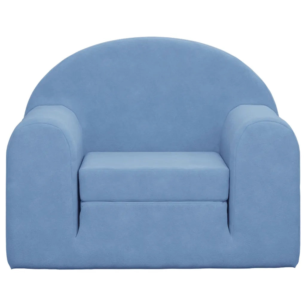 Divano letto | Sof¨¤ letto | Letto singolo per Bambini Blu in Morbido Peluche