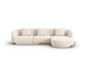 Cosmopolitan Design - Divano angolare destro "Tulum" 4 posti in ciniglia beige chiaro 
