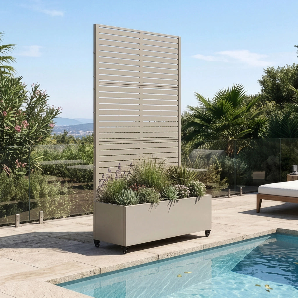 Fioriera con Spalliera Nodepp in Acciaio 190 x 82 x 38 cm - Beige casa.pro