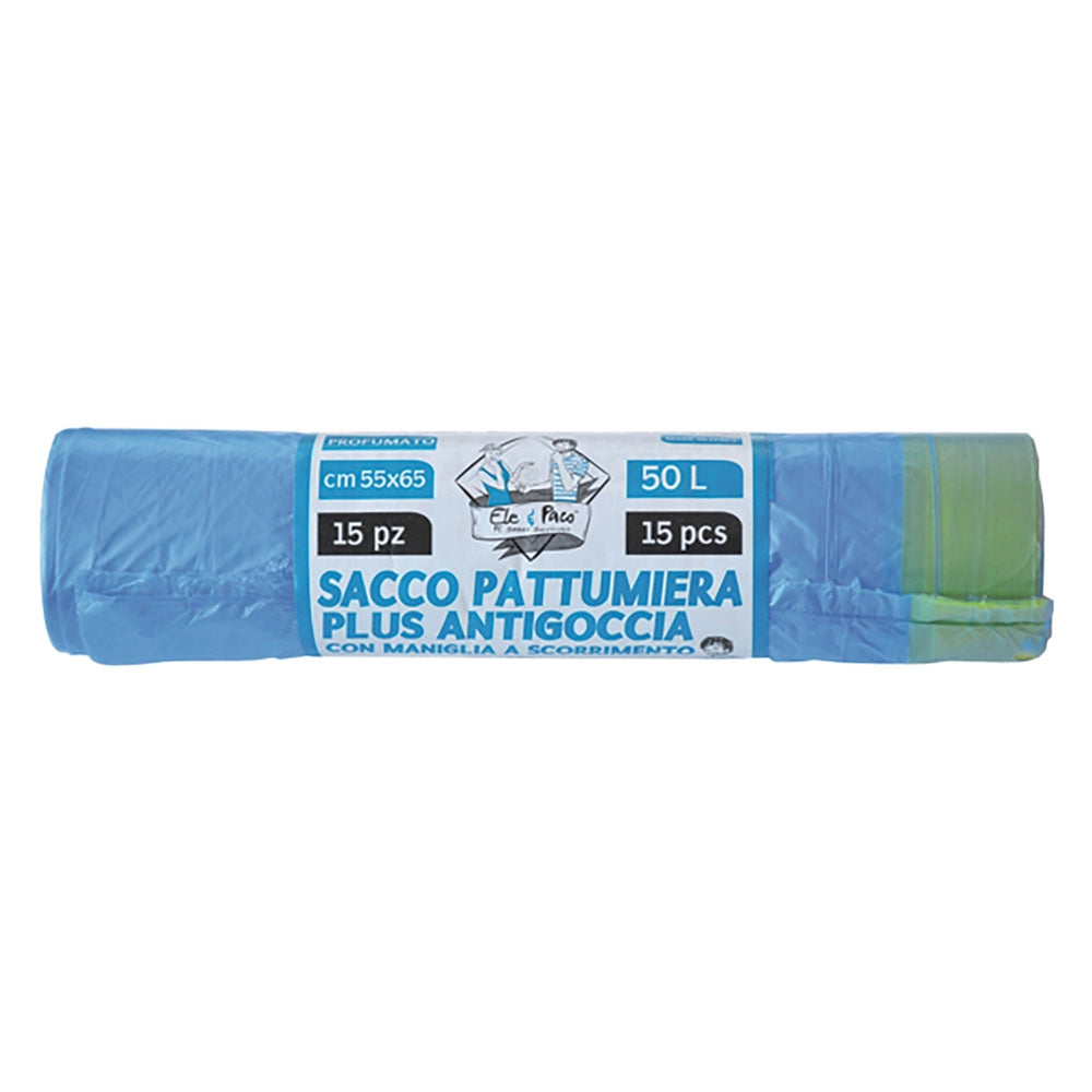 50cf sacchetti per pattumiera cm 55 x 65 - rt.15 pz celesti cod:ferx.8035401nlm