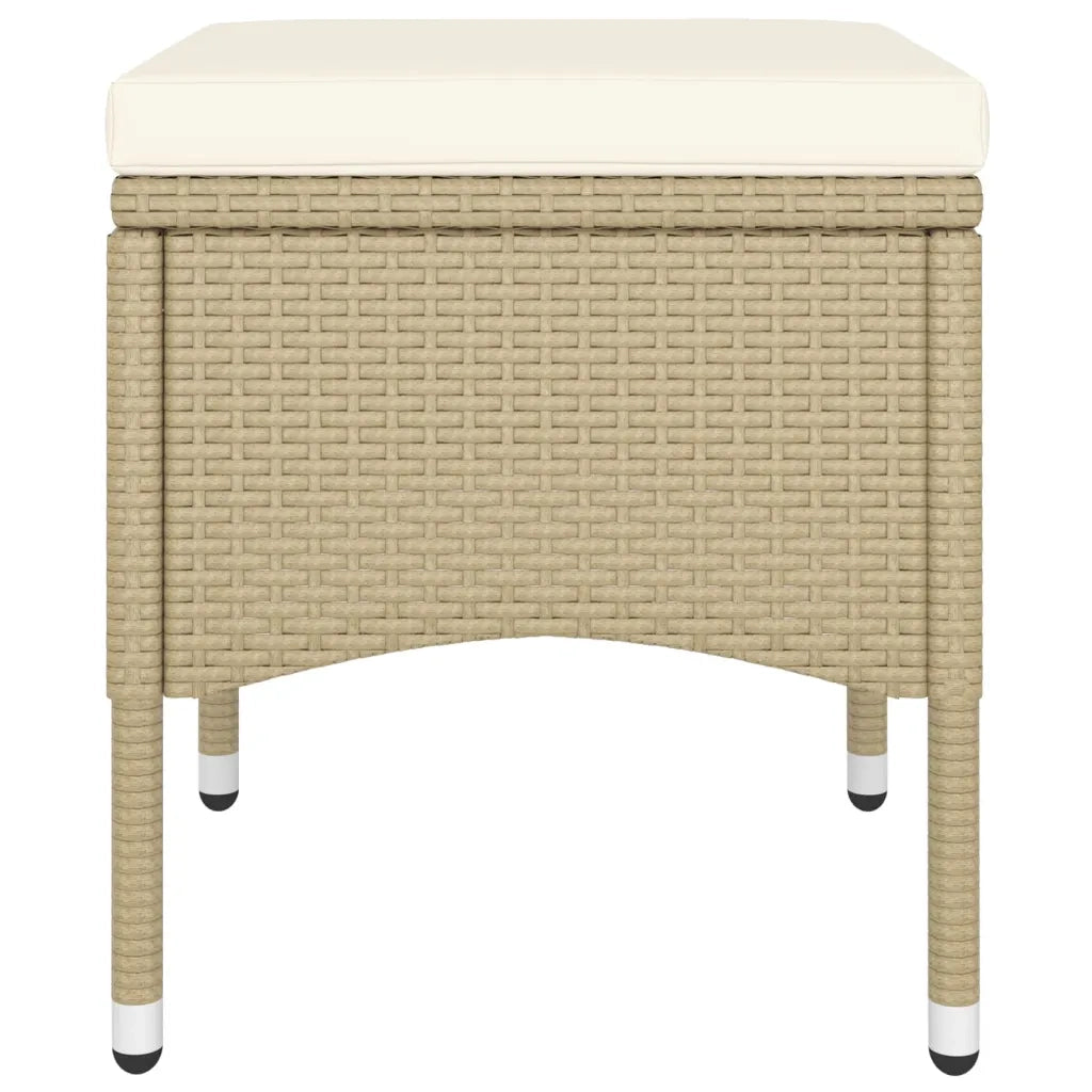 Set Bistrot da Giardino 5 pz | Set Salotto da Giardino Polyrattan e Vetro Temperato Beige