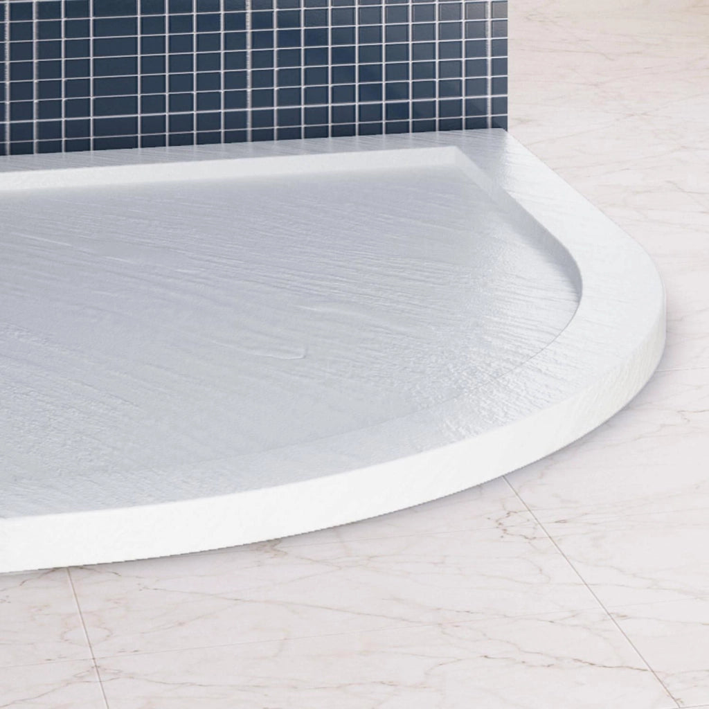 Piatto Doccia Semicircolare in Acrilico Fosterberg Floret 4 Bianco 80x80 cm