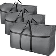 3-pack di contenitori di archiviazione extra grandi da 180L per sotto letto con chiusura a zip - contenitori di archiviazione esterni resistenti all'acqua 600D Oxford per abbigliamento, coperte, decorazioni natalizie (394 × 236 × 118 cm)