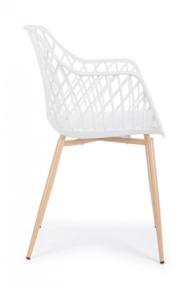Set 4 Sedie 58x54x85,5 cm in Plastica Bianco