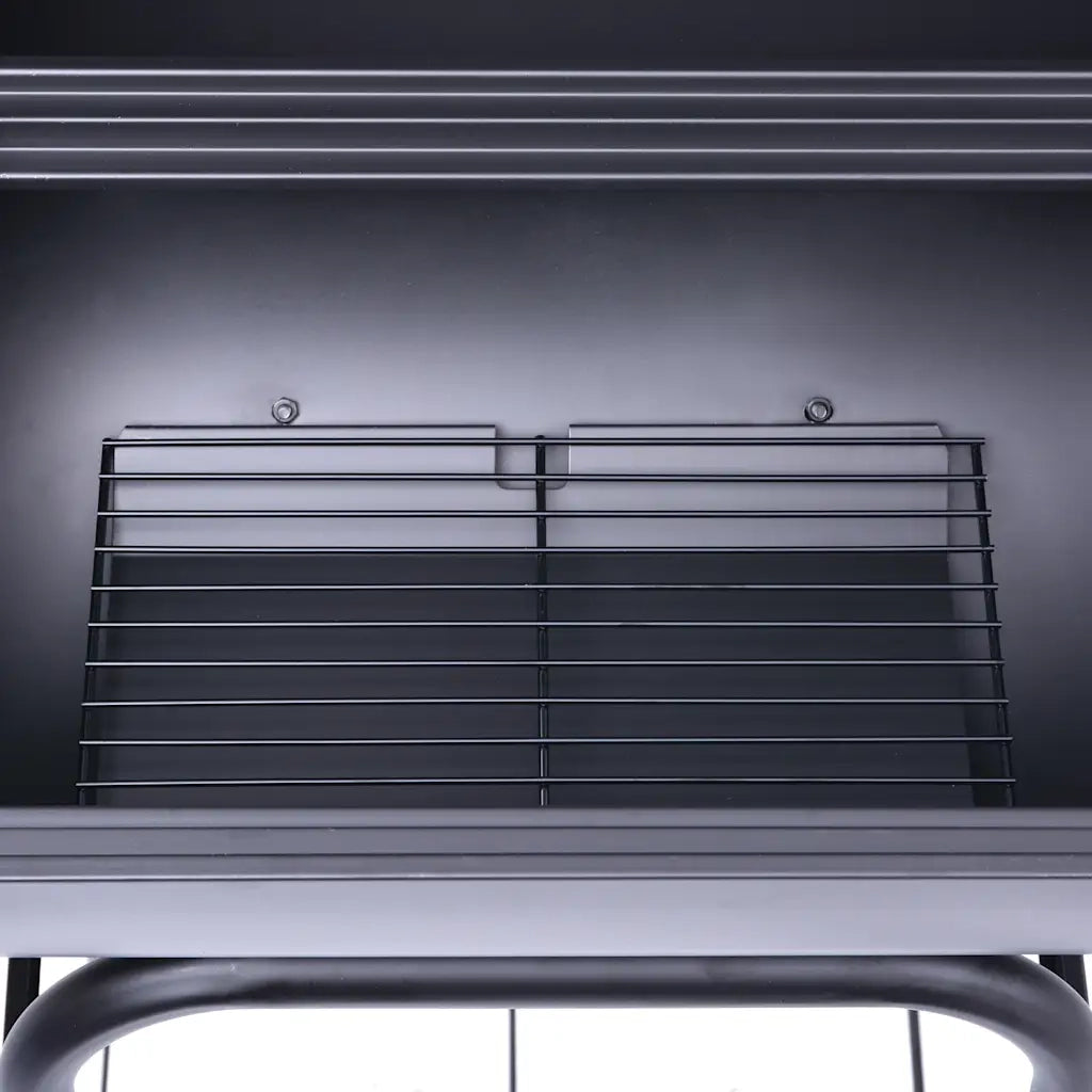 Barbecue a Carbone con Affumicatore e Ripiano Basso Nero CFW5602244