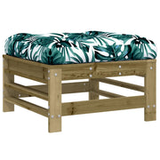 Poggiapiedi da Giardino con Cuscino in Legno Impregnato di Pino CFW6650299