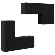 Unit¨¤ TV da Parete 5 pz | Armadietto TV | Mobile Porta TV Rovere Nero Legno multistrato