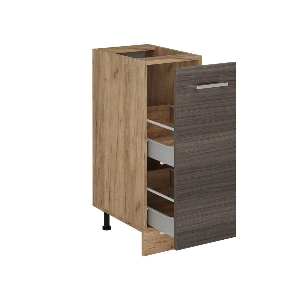 Armadio cucina dispensa alto R-Line Grigio nobile/Rovere dorato 30 cm senza piano di lavoro Vicco