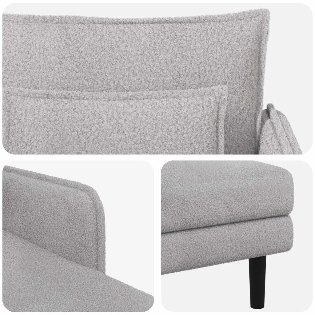 Chaise longue oversize Grigio Chiaro Bouclé 42048053
